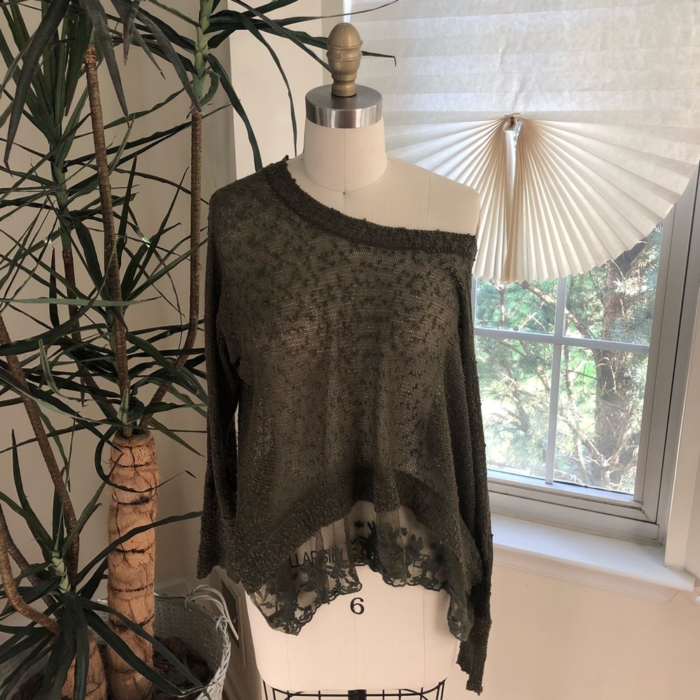 LF Millau slouchy sheer lace sweater